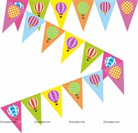 Hot Air Balloon Triangle Bunting (10 ft)