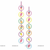 Ice Cream theme Super saver birthday decoration kit (Pack of 58 pieces)