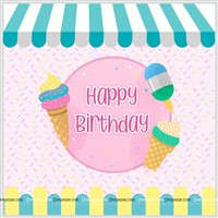 Ice Cream  Theme Party Backdrop
