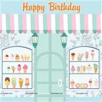 Ice Cream Theme Backdrop 4 feet x 4 feet, Pack of 1