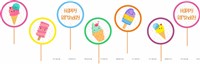 Ice Cream Theme Cup Cake Toppers