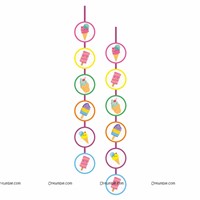 Ice Cream Theme Paper Fans Kit 