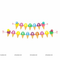 Ice Cream Theme Paper Fans Kit 