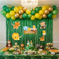 Jungle Animal Foil and Poster Birthday Decor Kit
