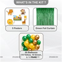 Jungle Animal Foil and Poster Birthday Decor Kit