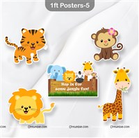 Jungle Animal Foil and Poster Birthday Decor Kit