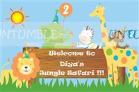 Jungle Safari Birthday theme Backdrop