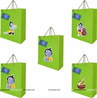 Krishna Theme Gift Bags - Green 