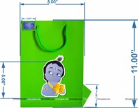 Krishna Theme Gift Bags - Green 