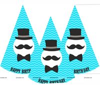 Little Man Birthday hats (Set of 6)