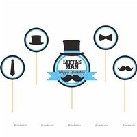 Little Man Cup cake & cake topper set ( Pack of 13)