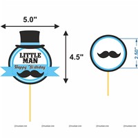 Little Man Cup cake & cake topper set ( Pack of 13)