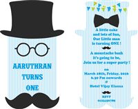 Mustache 1st Birthday invitations