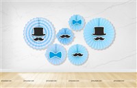 Little Man paper fan decorations