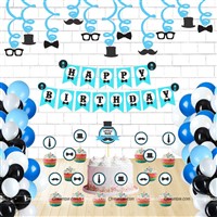 Littleman  Theme Swirls and Toppers Kit