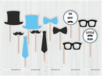 Little Man Birthday | Boss Baby | Mustache theme Photo Booth Props