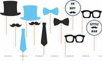 Little Man Birthday | Boss Baby | Mustache theme Photo Booth Props