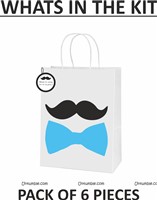 Little Man Birthday | Boss Baby | Mustache theme Stickered gift bags