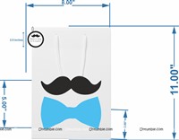 Little Man Birthday | Boss Baby | Mustache theme Stickered gift bags