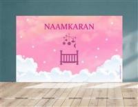 Naamkaran Backdrop Pink (3feet X 2feet)