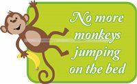 Monkeys jumping on the bed