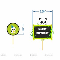 Panda theme Cup Cake topper 