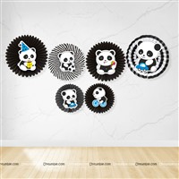 Panda Theme Paper Fans