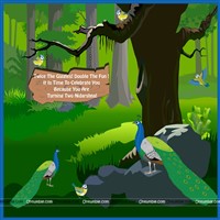 Peacock Birthday theme Backdrop