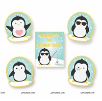 Penguin Blue and White Theme Party Hats Kit