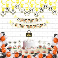 Penquin Theme Swirls Cup Cake Toppers Kit