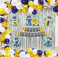 Police Theme Silver Foil Curtain Kit