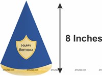 Police Theme Cone Shaped Hats Pack of 10