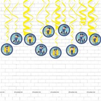 Police Theme  Swirls Round(Pack of 10)