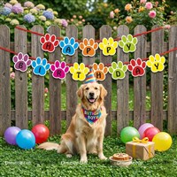 Paw shaped Happy birthday banner