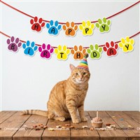 Paw shaped Happy birthday banner