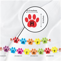 Paw shaped Happy birthday banner