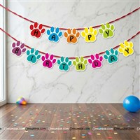 Paw shaped Happy birthday banner