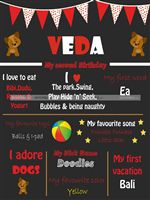 Puppy theme party Chalk Board poster