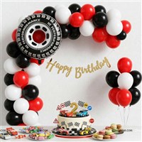 Race Car Foil Happy Birthday Banner Kit (Pack of 32 pcs)