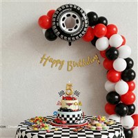Race Car Foil Happy Birthday Banner Kit (Pack of 32 pcs)
