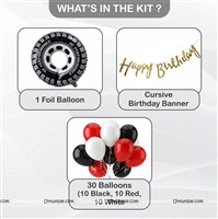 Race Car Foil Happy Birthday Banner Kit (Pack of 32 pcs)