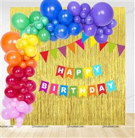 Rainbow coloured decor kit (Pack of 104 pcs)