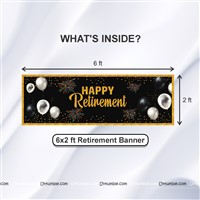 Happy Retirement banner - Black