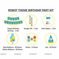 Robot theme Super saver birthday decoration kit (Pack of 58 pieces)