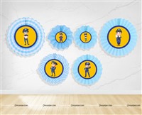 Police Theme Paper Fan Decorations