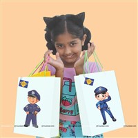 Police Theme Return Stickered Bags