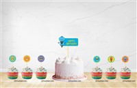 Robot Theme Cup Cake Toppers (Pack of 12)