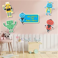 Robot Theme Cup Cake Toppers (Pack of 12)