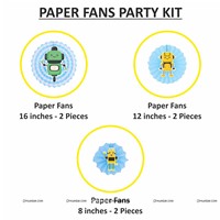 Robot Theme Paper Fan Decorations ( Pack of 6)