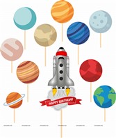 Space Theme Swirls and Toppers Kit